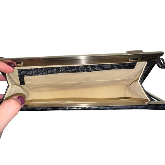 Purse / Tardini / Alligator Leather / Clutch / Shoulder Bag / Black / Authentic - Picture 8 of 12